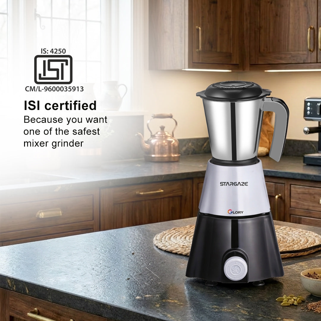 Glory Mixer Grinder – 550 Watt 2 Jar (Black)