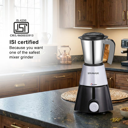 Glory Mixer Grinder – 550 Watt 2 Jar (Black)