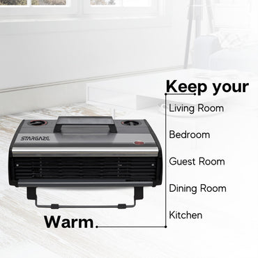 Convector Heater with an adjustable thermostat and two heat settings (1000 W/ 2000 W)