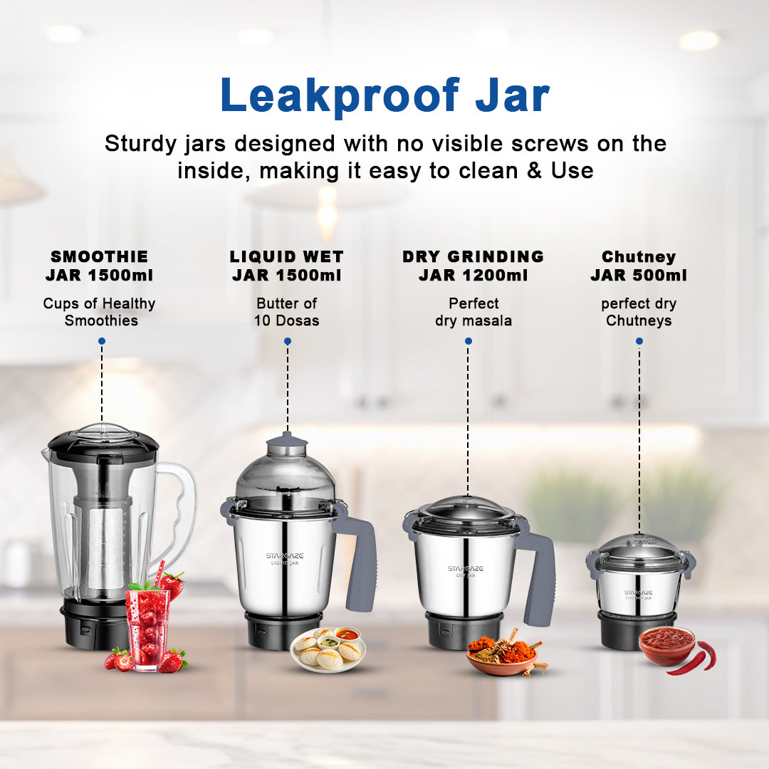 TurboGrind Mixer Grinder 4 Jar – 1100 Watt