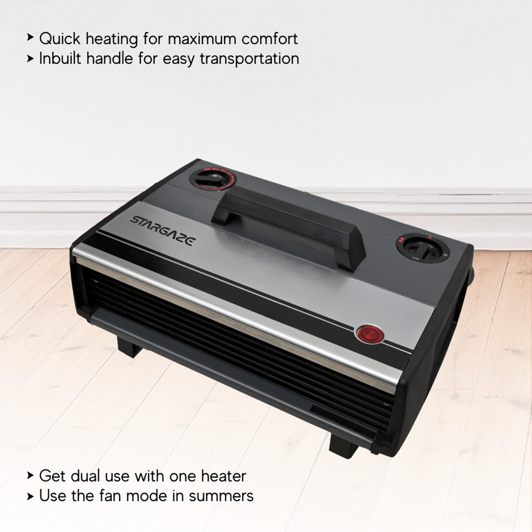 Convector Heater with an adjustable thermostat and two heat settings (1000 W/ 2000 W)