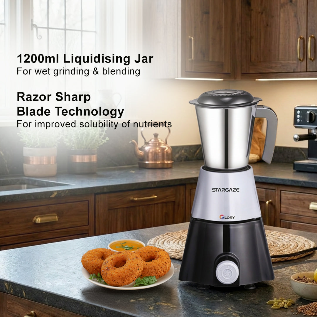 Glory Mixer Grinder – 550 Watt 2 Jar (Black)