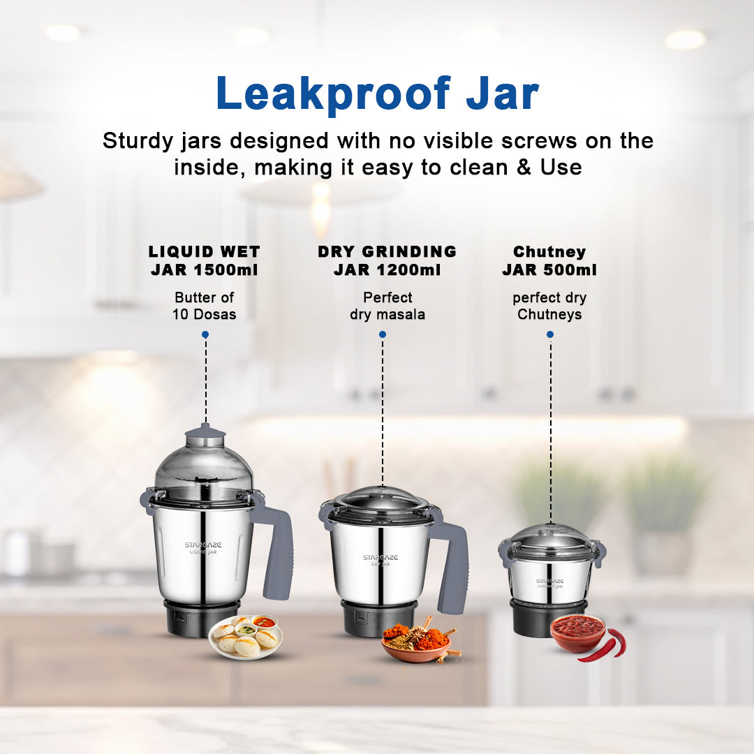 TurboGrind Mixer Grinder 3 Jar – 1100 Watt