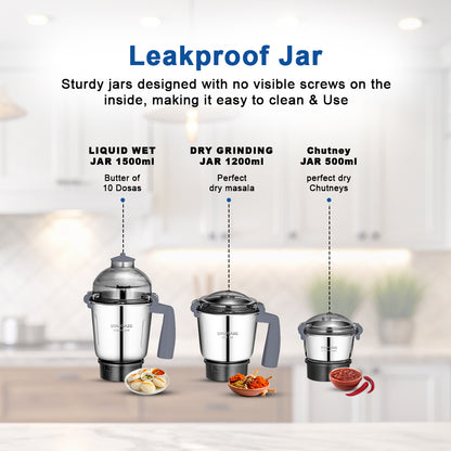 TurboGrind Mixer Grinder 3 Jar – 1100 Watt