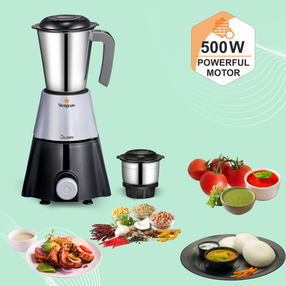 Glory Mixer Grinder – 550 Watt 2 Jar (Black)