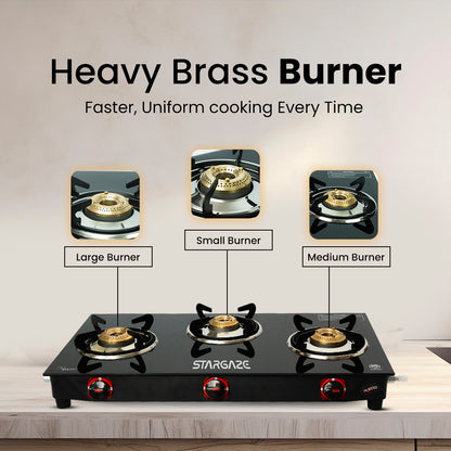 GALAXY 3 BURNER Cooktop