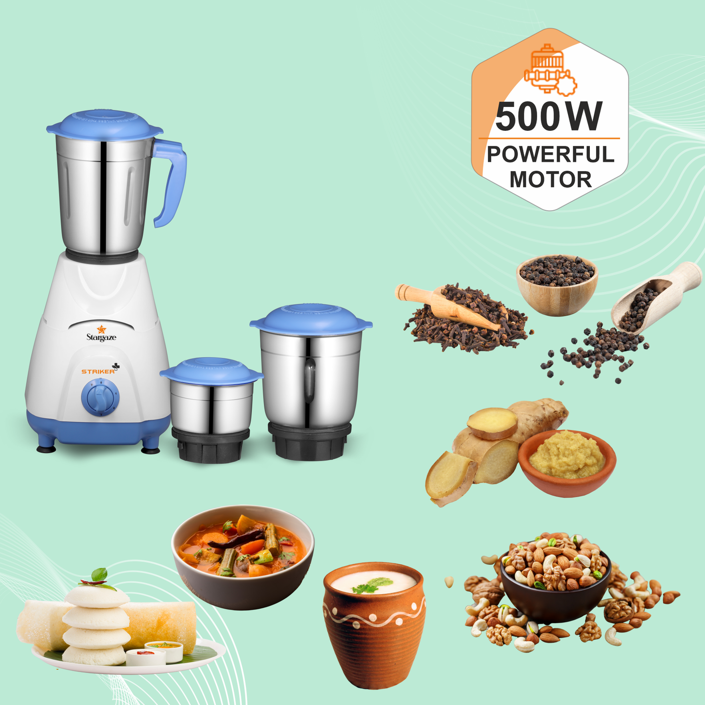 Striker Plus Mixer Grinder – 550 Watt