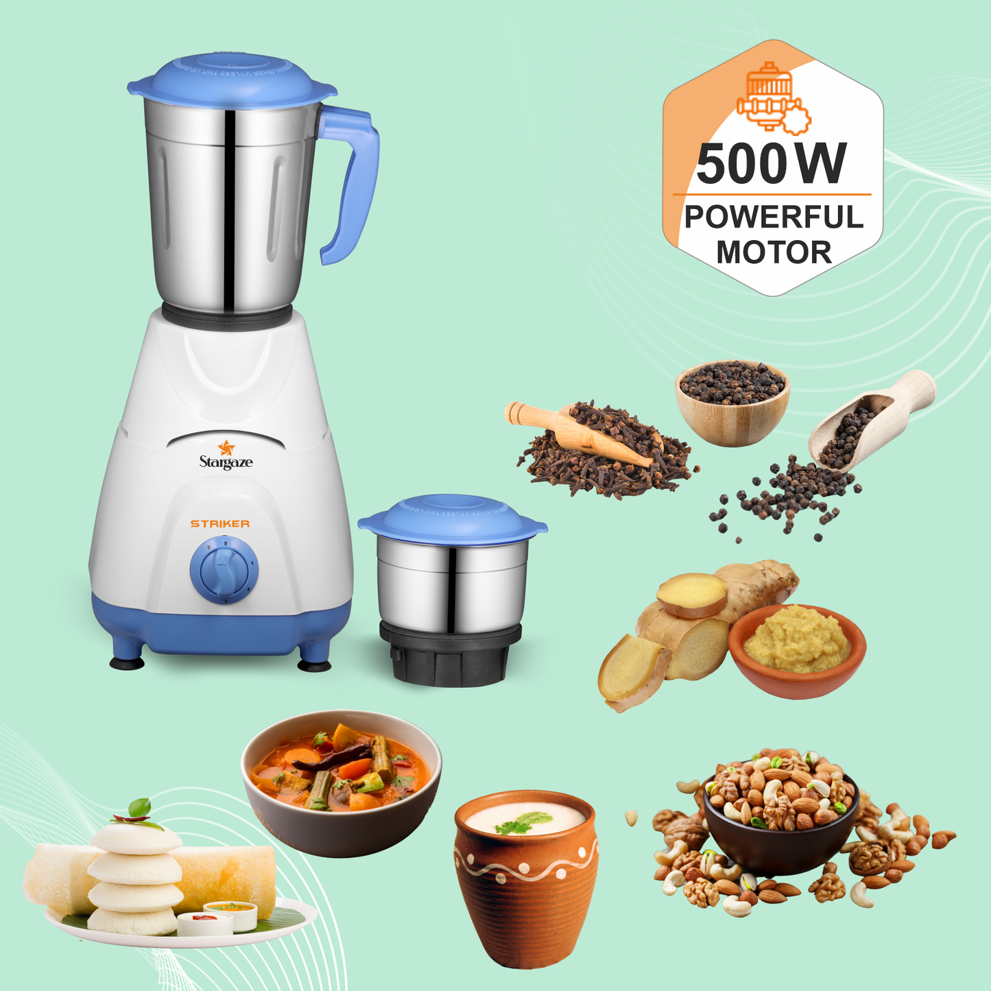Striker Mixer Grinder – 550 Watt