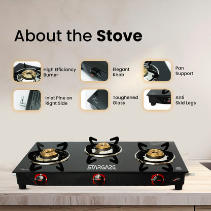 GALAXY 3 BURNER Cooktop