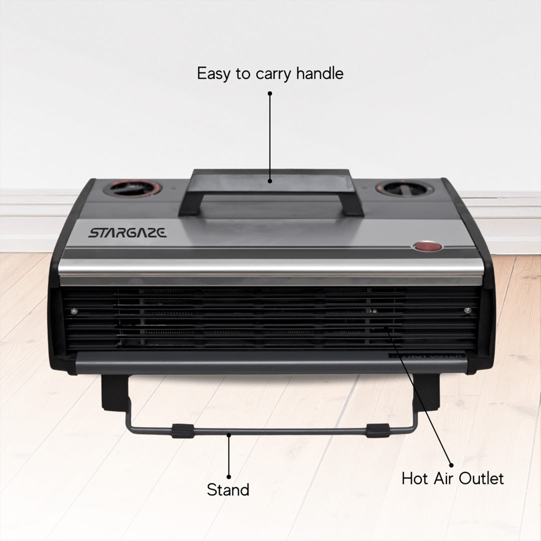 Convector Heater with an adjustable thermostat and two heat settings (1000 W/ 2000 W)