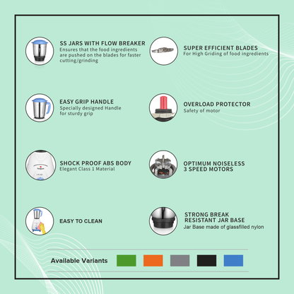 Striker Mixer Grinder – 550 Watt