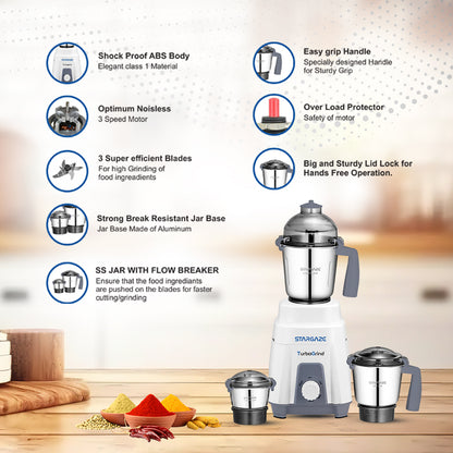 TurboGrind Mixer Grinder 3 Jar – 1100 Watt