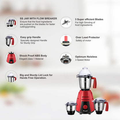 Krush Mixer Grinder – 800 Watt