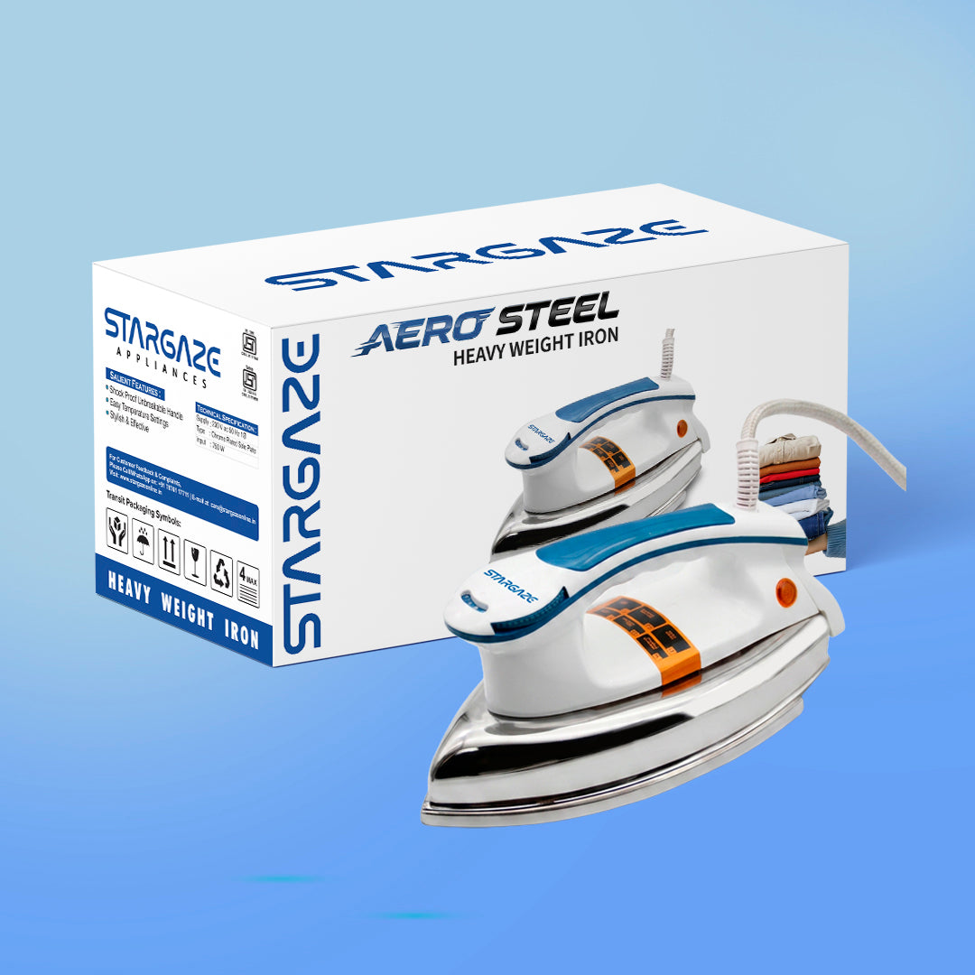 STARGAZE Aerosteel 750-Watt Heavy Weight Dry Iron